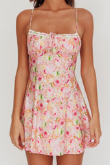 Lead The Way Abstract Print Mini Dress Pink