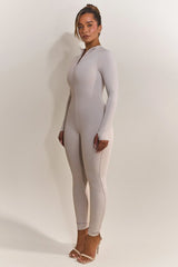 Contour Zip Up Jumpsuit in Grey