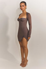 The Long Sleeve Bij Mini in Brown