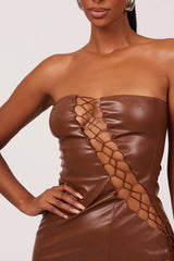 The Laced Leather Mini in Brown