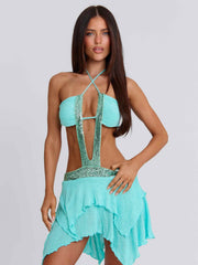 Darla Mini Dress Teal