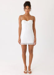 Aloura Lace Mini Dress - White