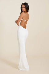The Darlene Strapless Maxi Dress in White
